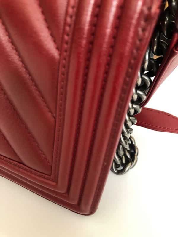 CHANEL Boy Chevron Red  Burgundy 2014 - Image 8