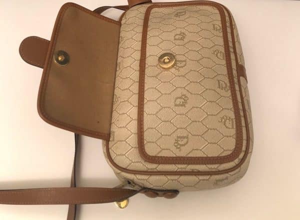 CHRISTIAN DIOR Vintage Monogram Shoulder Bag Honeycomb Crossbody - Image 5
