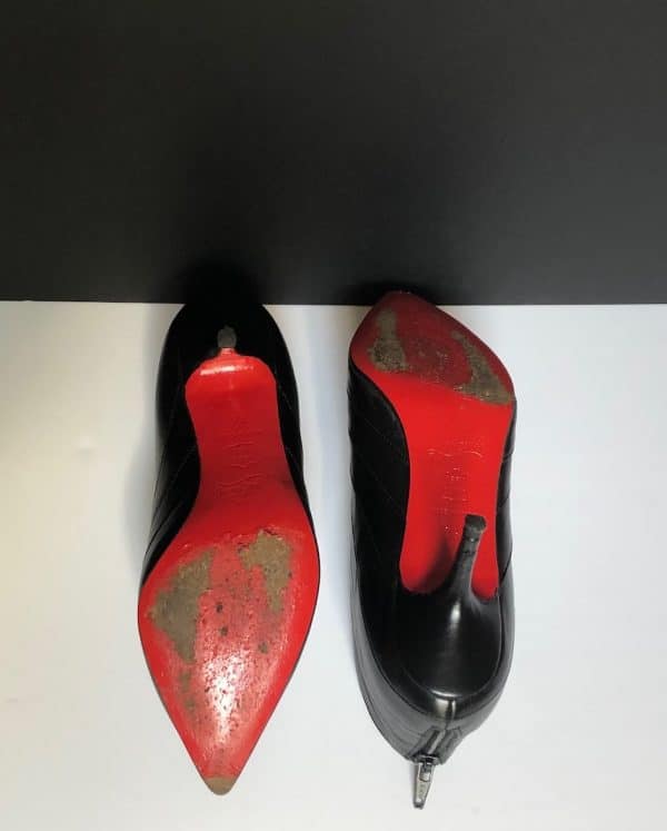 CHRISTIAN LOUBOUTIN  Black Leather Orniron Ankle Boots Size 36 - Image 4