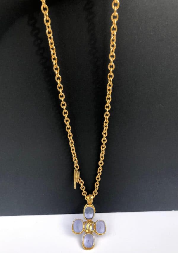 Chanel Vintage 1993 P Chain Necklace with Gripoix Pendant