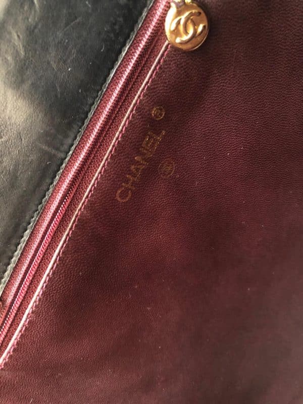 chanel vintage black tote bag