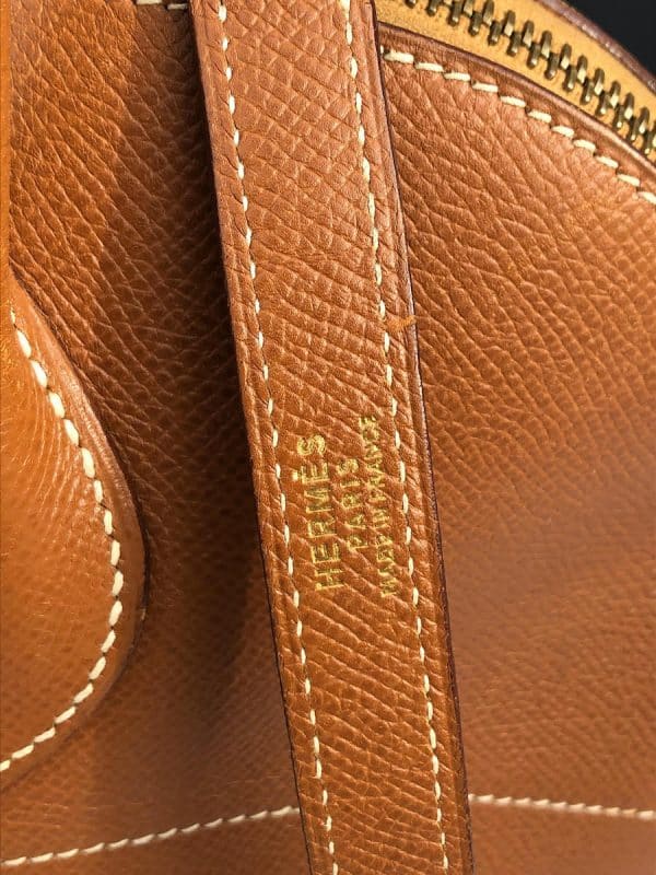 HERMÈS Bolide 1995 Tan Leather Bag GHW Vintage - Image 8