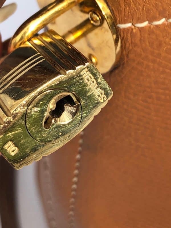 HERMÈS Bolide 1995 Tan Leather Bag GHW Vintage - Image 9