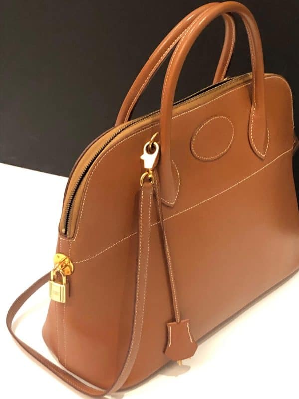 HERMÈS Bolide 1995 Tan Leather Bag GHW Vintage - Image 3