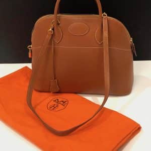 Hermès Tan Bolide Gold Hardware 1995 Vintage