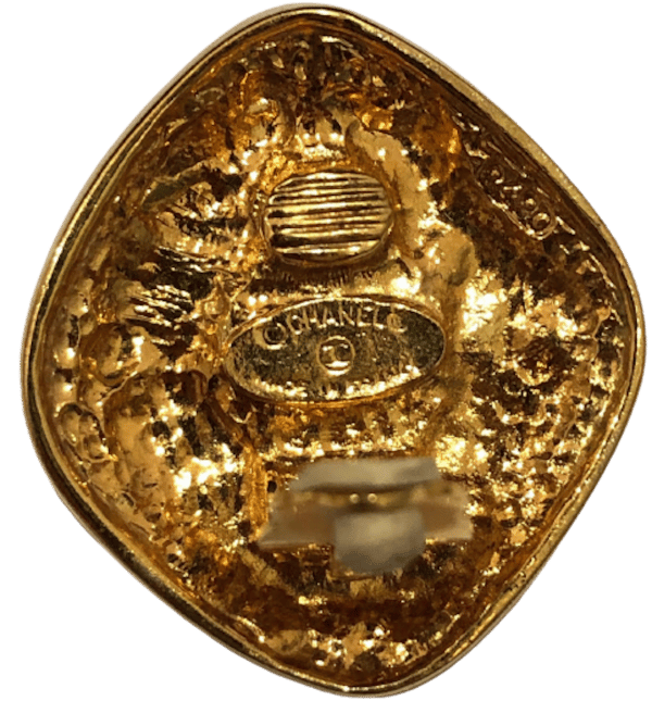 chanel pearl gold earrings