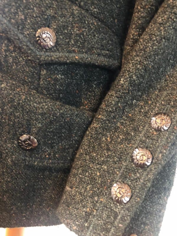 Chanel tweed green jacket