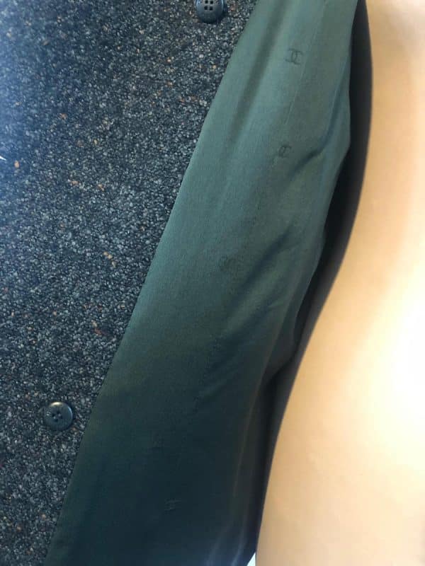 CHANEL 1997 Green Tweed Wool Bouclé Jacket Pre-Owned Double Breasted - Image 9