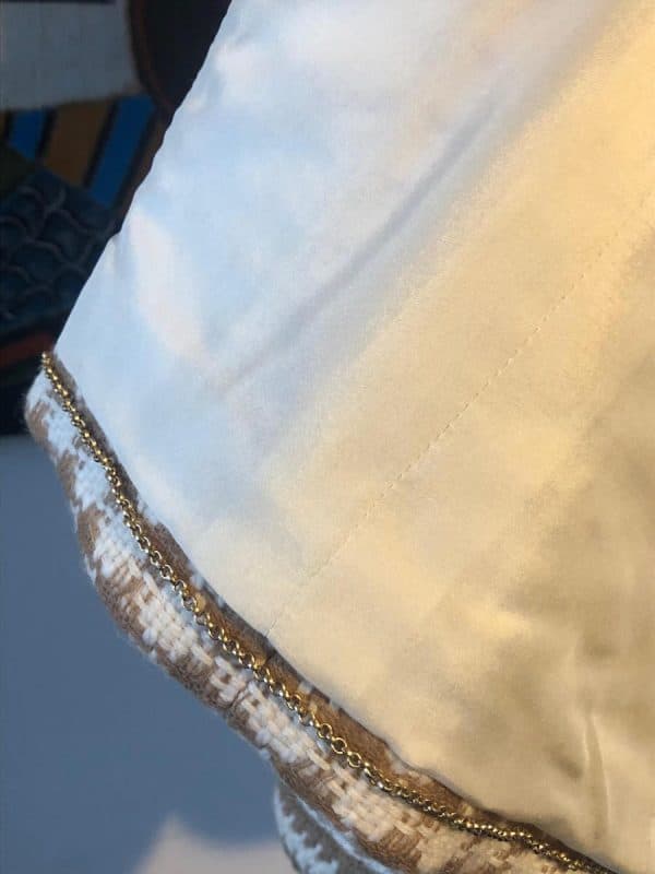 CHANEL 2000 Classic Collar Woven Jacket Beige Cream Tweed - Image 11