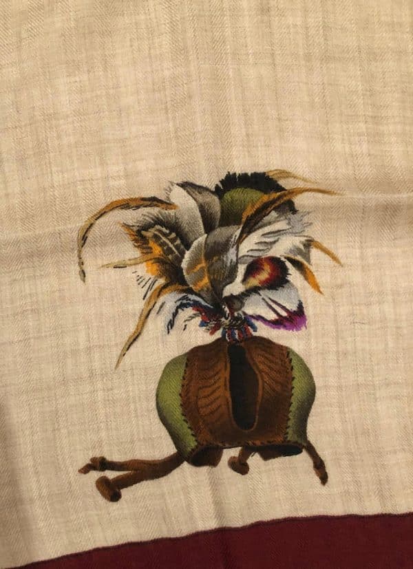 HERMÈS Falconry Cashmere Scarf Chasse A Vols By Henri De Linares W/Box & Knotting Cards - Image 10