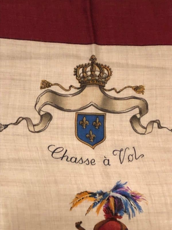 HERMÈS Falconry Cashmere Scarf Chasse A Vols By Henri De Linares W/Box & Knotting Cards - Image 9