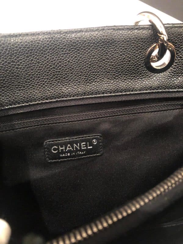 CHANEL Grand Shopping Tote GST Bag Black Caviar with Silver Hardware 2010 - Image 6