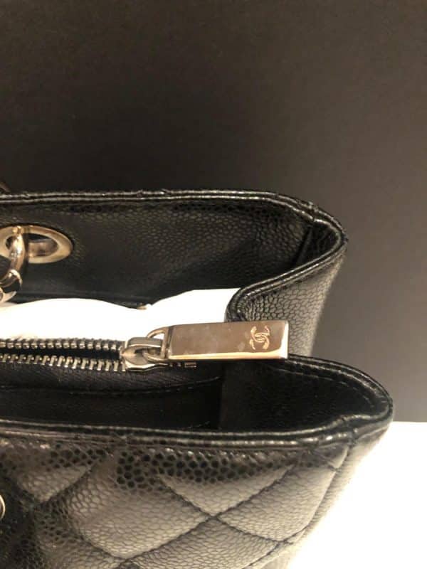 CHANEL Grand Shopping Tote GST Bag Black Caviar with Silver Hardware 2010 - Image 7