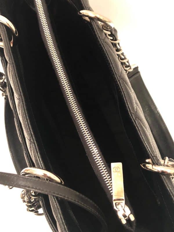 CHANEL Grand Shopping Tote GST Bag Black Caviar with Silver Hardware 2010 - Image 8