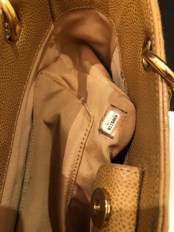 CHANEL Small Petit Shopping Tote Bag Gold Tone Caviar Leather in Camel Beige Circa 2003 - Image 11