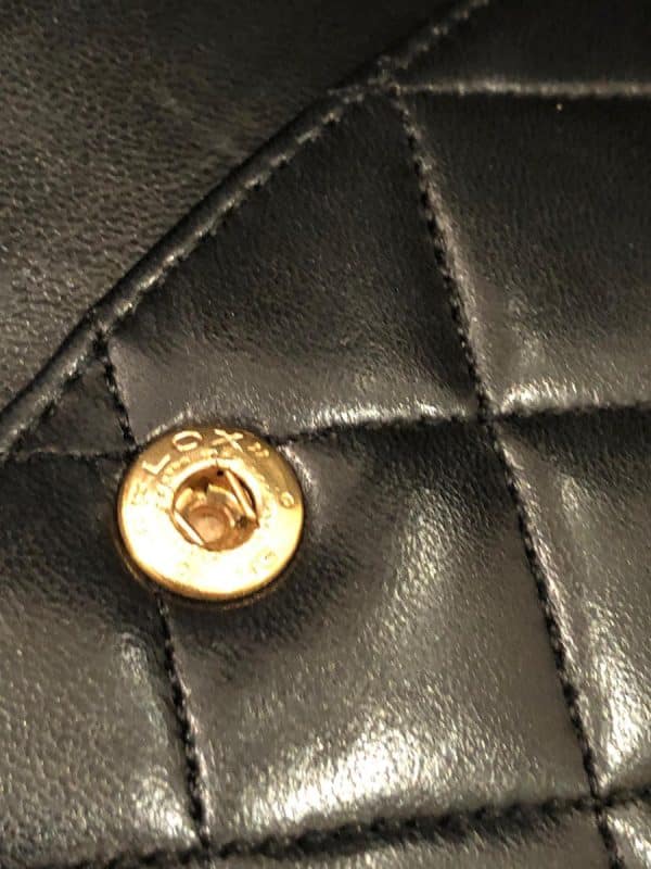 CHANEL Vintage 2.55 Black Double Flap Classic Shoulder Bag Lambskin Circa 1986 - Image 11