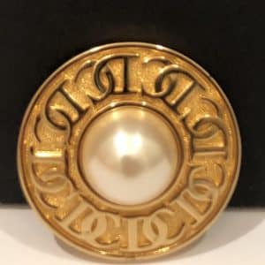 Christian Dior Gold tone CD brooch