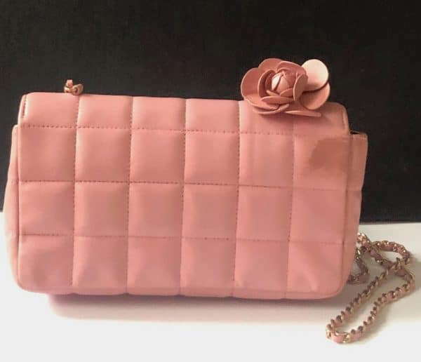 CHANEL Pink Lambskin Quilted Mini Chocolate Bar Camellia Flap 2003-2004 W/Box - Image 11