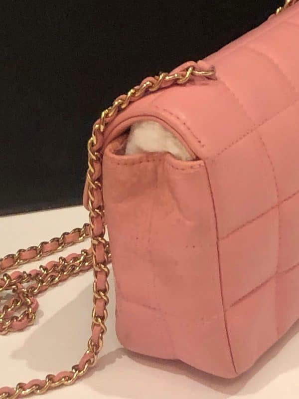 CHANEL Pink Lambskin Quilted Mini Chocolate Bar Camellia Flap 2003-2004 W/Box - Image 10