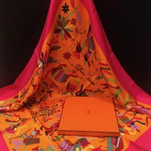 Hermès carré Rouge H Rare Din Tini Ya Zue