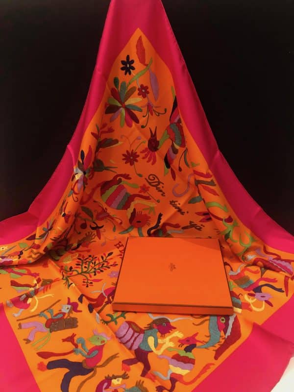 Hermès carré Rouge H Rare Din Tini Ya Zue