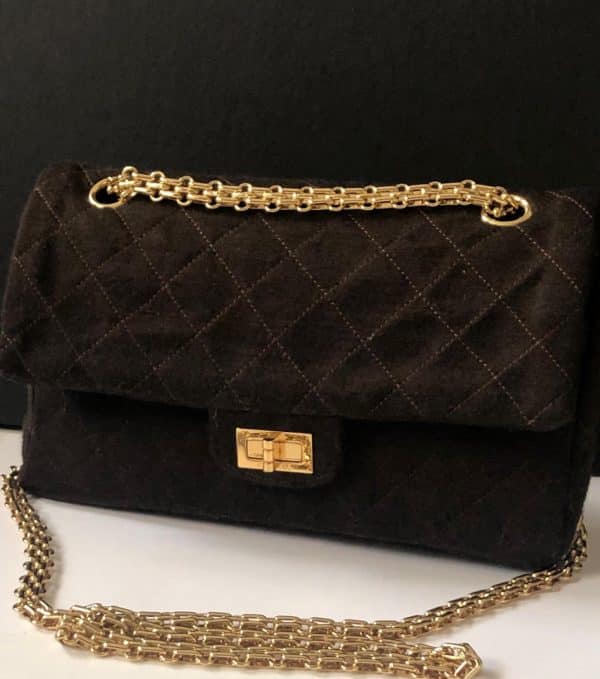 CHANEL Vintage Quilted Silk Velvet Grosgrain 2.55 Double Flap Bag C.1955-71 W/Box - Image 5