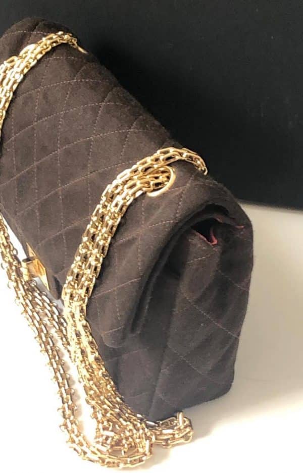 CHANEL Vintage Quilted Silk Velvet Grosgrain 2.55 Double Flap Bag C.1955-71 W/Box - Image 7