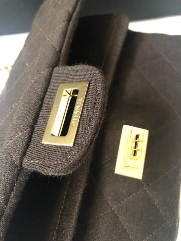 CHANEL Vintage Quilted Silk Velvet Grosgrain 2.55 Double Flap Bag C.1955-71 W/Box - Image 9