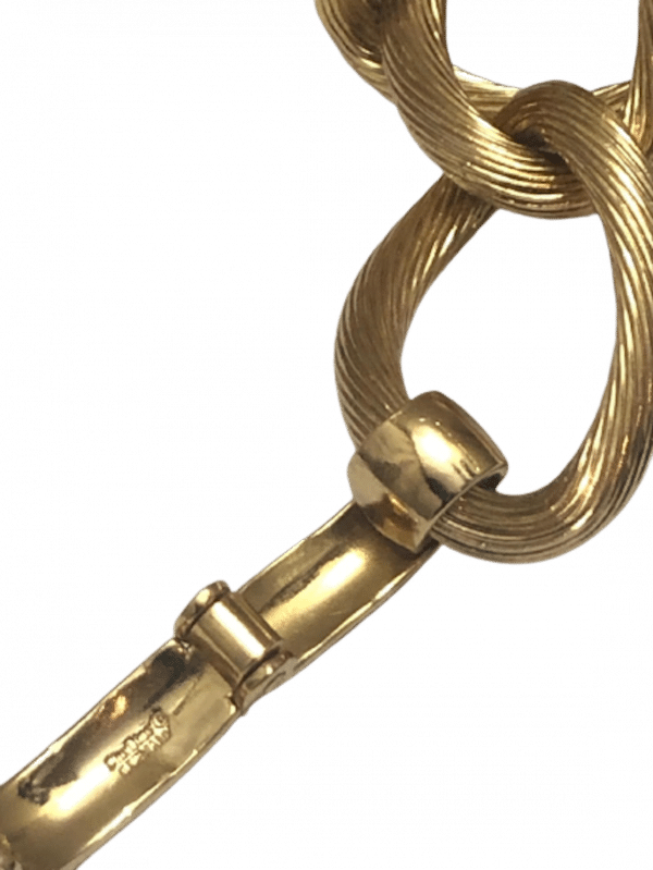 CHRISTIAN DIOR  Vintage Gold Jewellery Set Necklace & Bracelet Link 1980s - Image 5