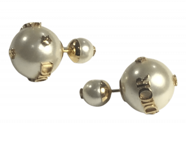 Dior Tribales gold tone earrings pearls