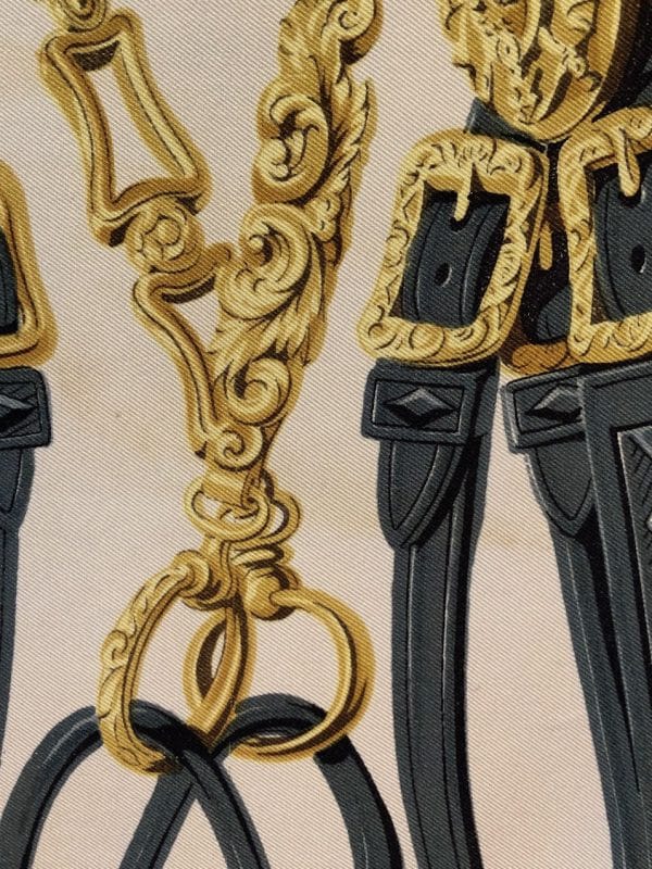 hermÈs vintage silk scarf brides de gala red grey gold by hugo grygkar w/box