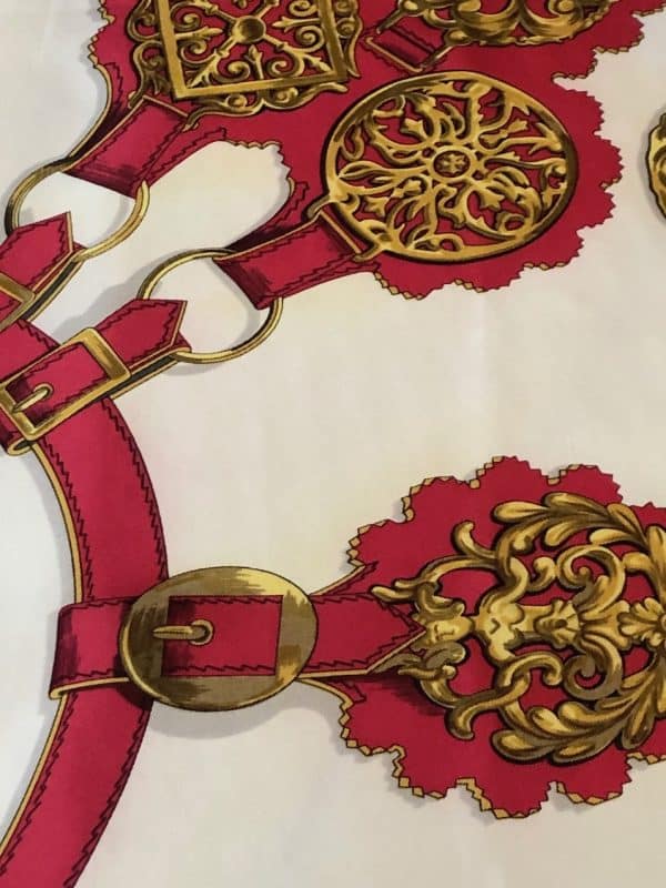 hermÈs vintage silk scarf cuivreries equestrian by françoise de la perrière w/box