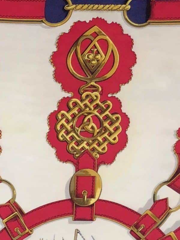 hermÈs vintage silk scarf cuivreries equestrian by françoise de la perrière w/box