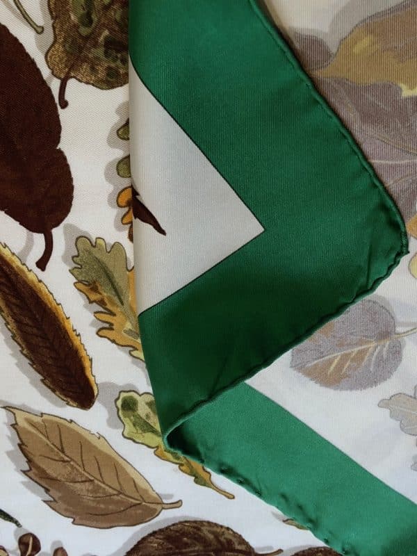 hermÈs vintage silk scarf feuilles d'automne tourbillons by christiane vauzelles c.1996 w/box