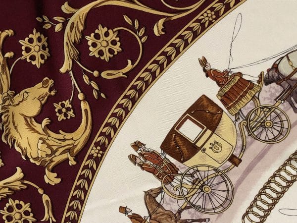 hermÈs vintage silk scarf la promenade de longchamps by philippe ledoux c. 1980 w/box