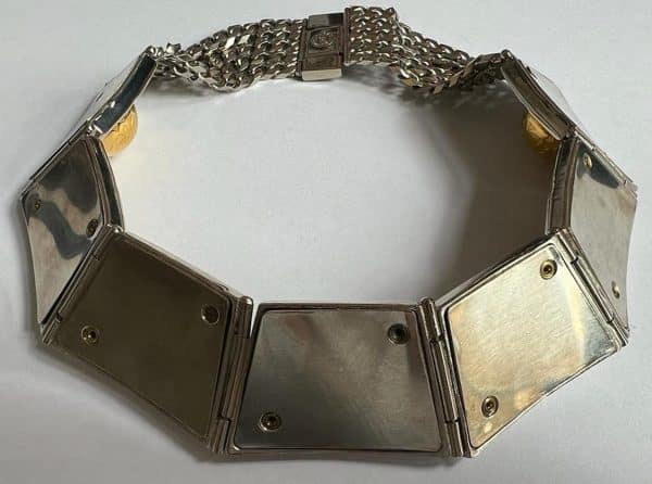 cÉline vintage sphere necklace & bracelet two tone set 1989 w/box