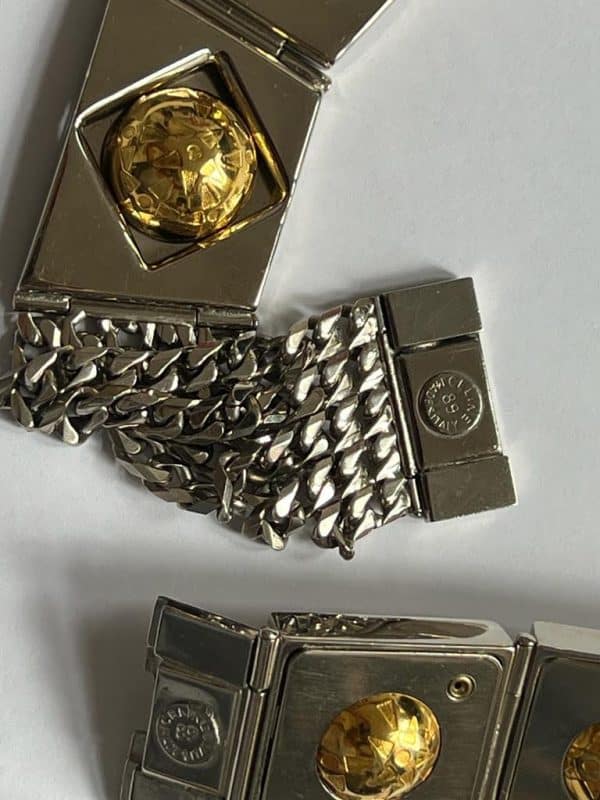 cÉline vintage sphere necklace & bracelet two tone set 1989 w/box