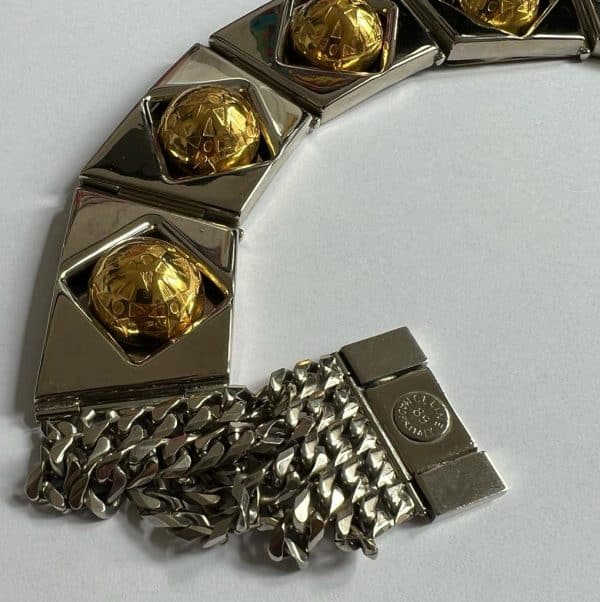 cÉline vintage sphere necklace & bracelet two tone set 1989 w/box