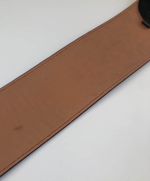 chanel pre owned cc logos large buckle black leather belt 80