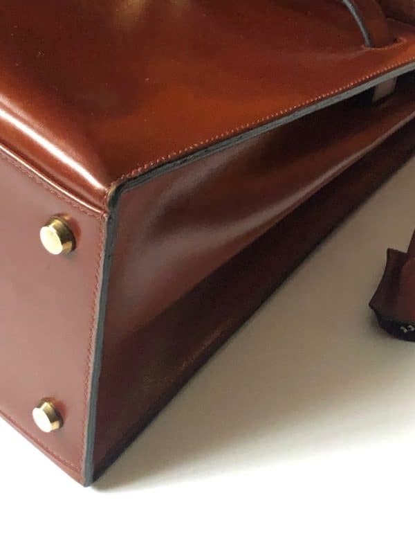 hermÈs vintage kelly 32 box calf sellier leather gold hardware cognac iconic bag c.1970 w/box