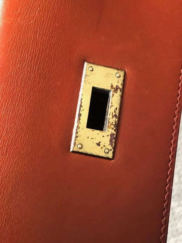 hermÈs vintage kelly 32 box calf sellier leather gold hardware cognac iconic bag c.1970 w/box