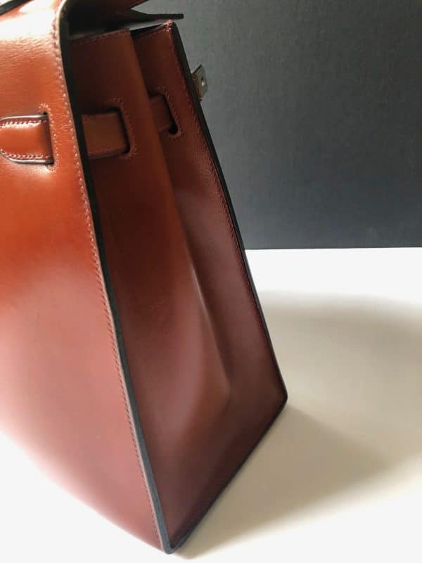 hermÈs vintage kelly 32 box calf sellier leather gold hardware cognac iconic bag c.1970 w/box