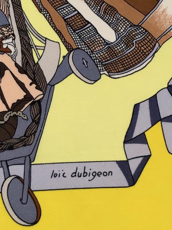 hermÈs vintage silk scarf hello dolly by loïc dubigeon c.1990 w/box