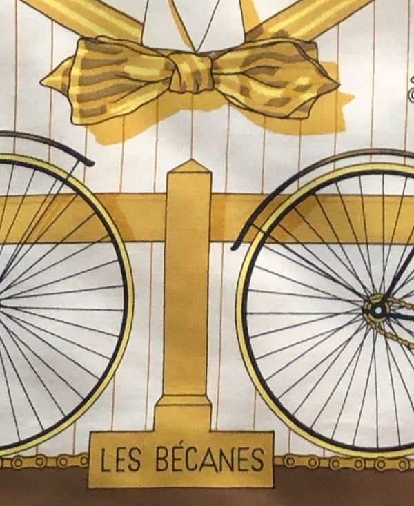 hermÈs vintage silk scarf les bécanes by hugo grygkar c.1953 w/box
