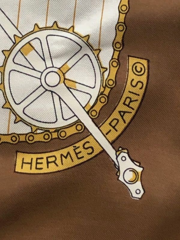 hermÈs vintage silk scarf les bécanes by hugo grygkar c.1953 w/box