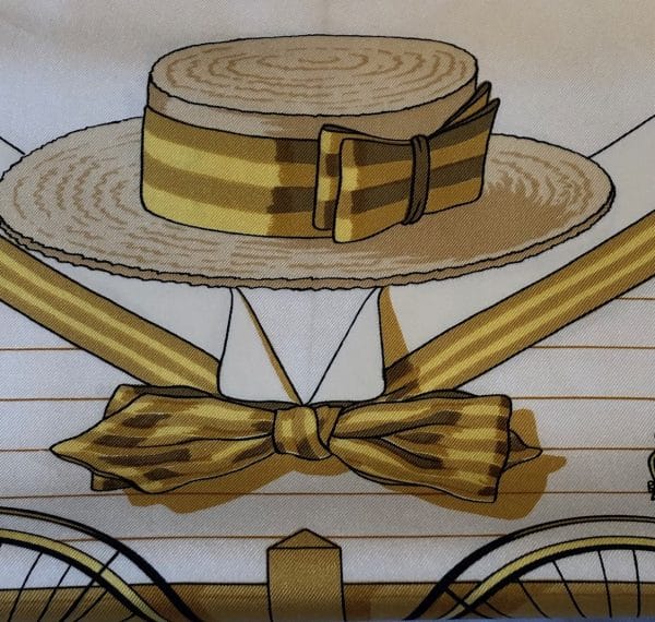 hermÈs vintage silk scarf les bécanes by hugo grygkar c.1953 w/box