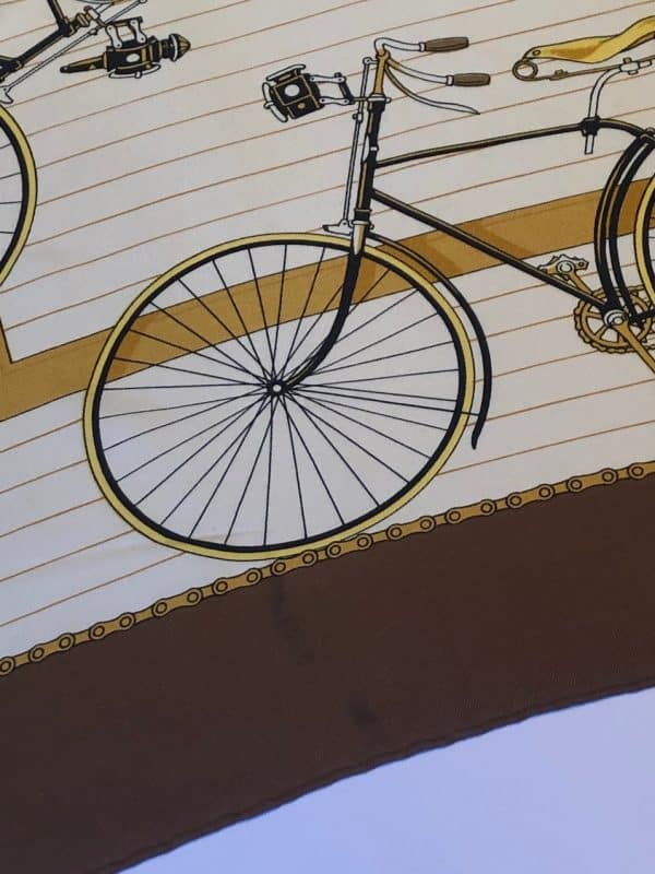 hermÈs vintage silk scarf les bécanes by hugo grygkar c.1953 w/box