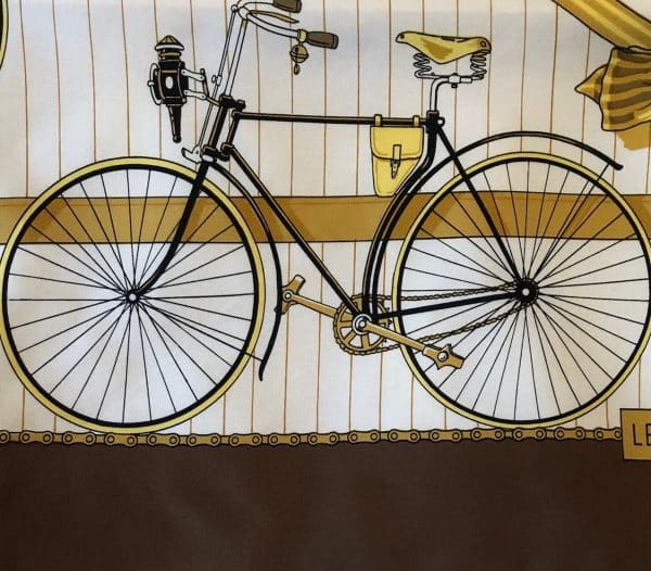 hermÈs vintage silk scarf les bécanes by hugo grygkar c.1953 w/box