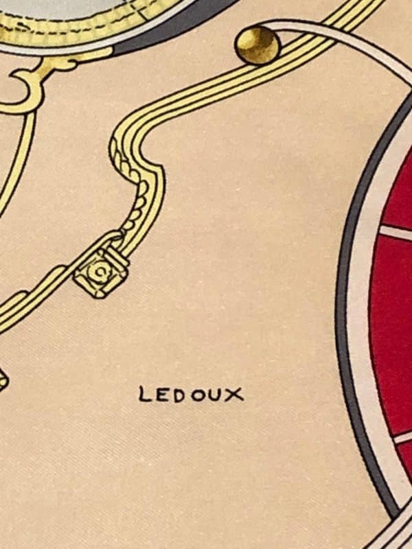 hermÈs vintage silk scarf springs red gold by philippe ledoux c.1974 w/box