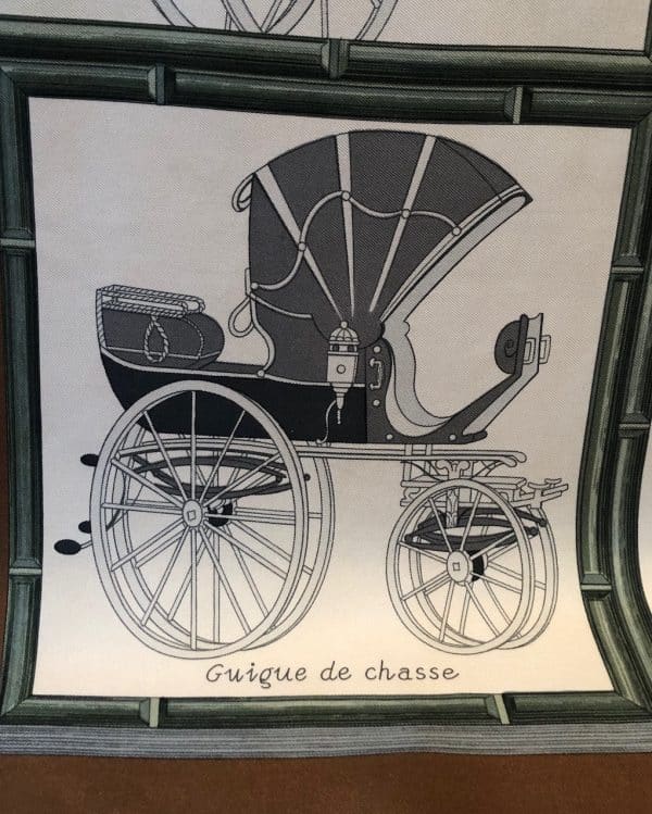 hermÈs vintage silk scarf voiture de dames by françoise de la perrière c.1968 w/box